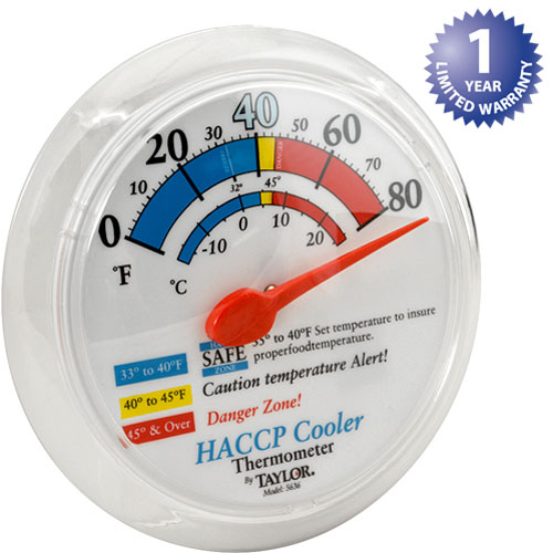 (image for) Taylor Thermometer 5636 THERMOMETER (6"OD,WALL, 0/80F)